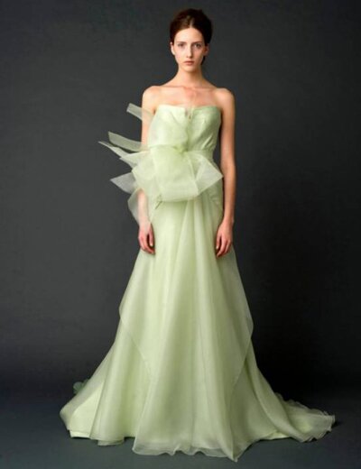 платье Вера Вонг 2012 фисташкового цвета