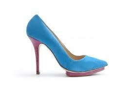 голубые туфли на высоком каблуке фото